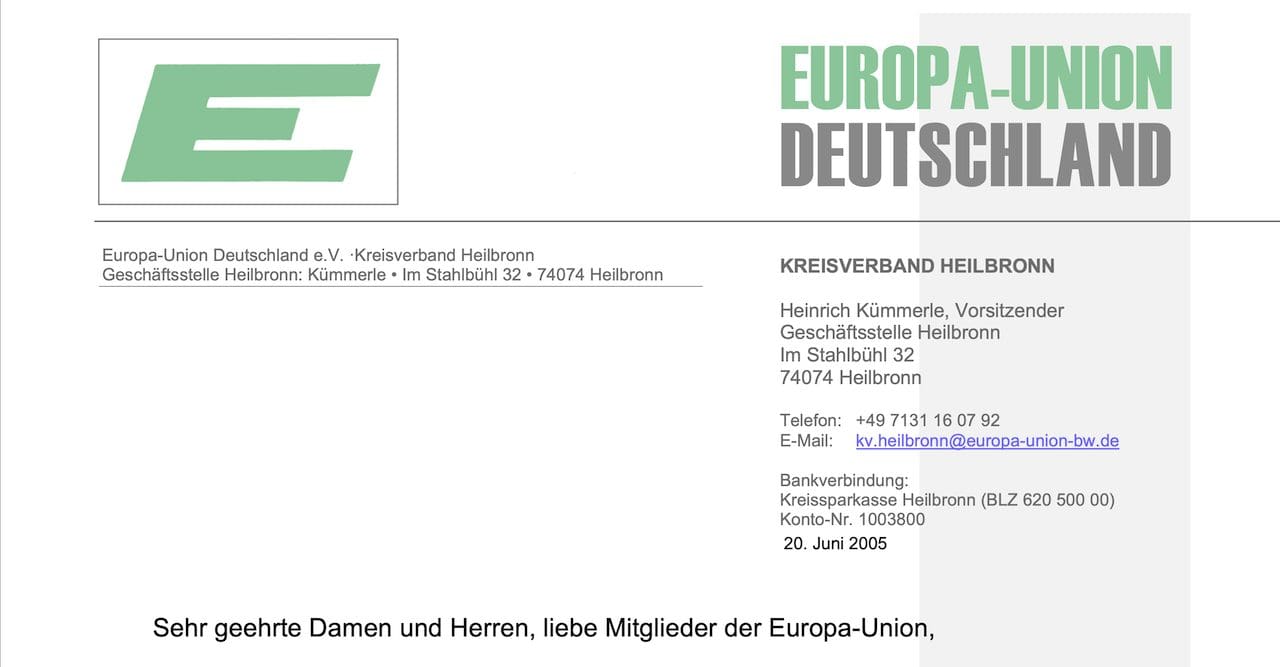 Mein erstes Mitgliederschreiben