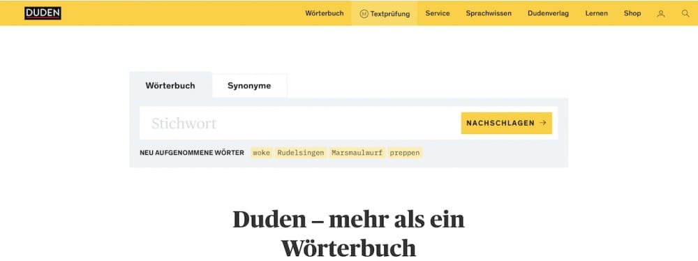 Duden-Website