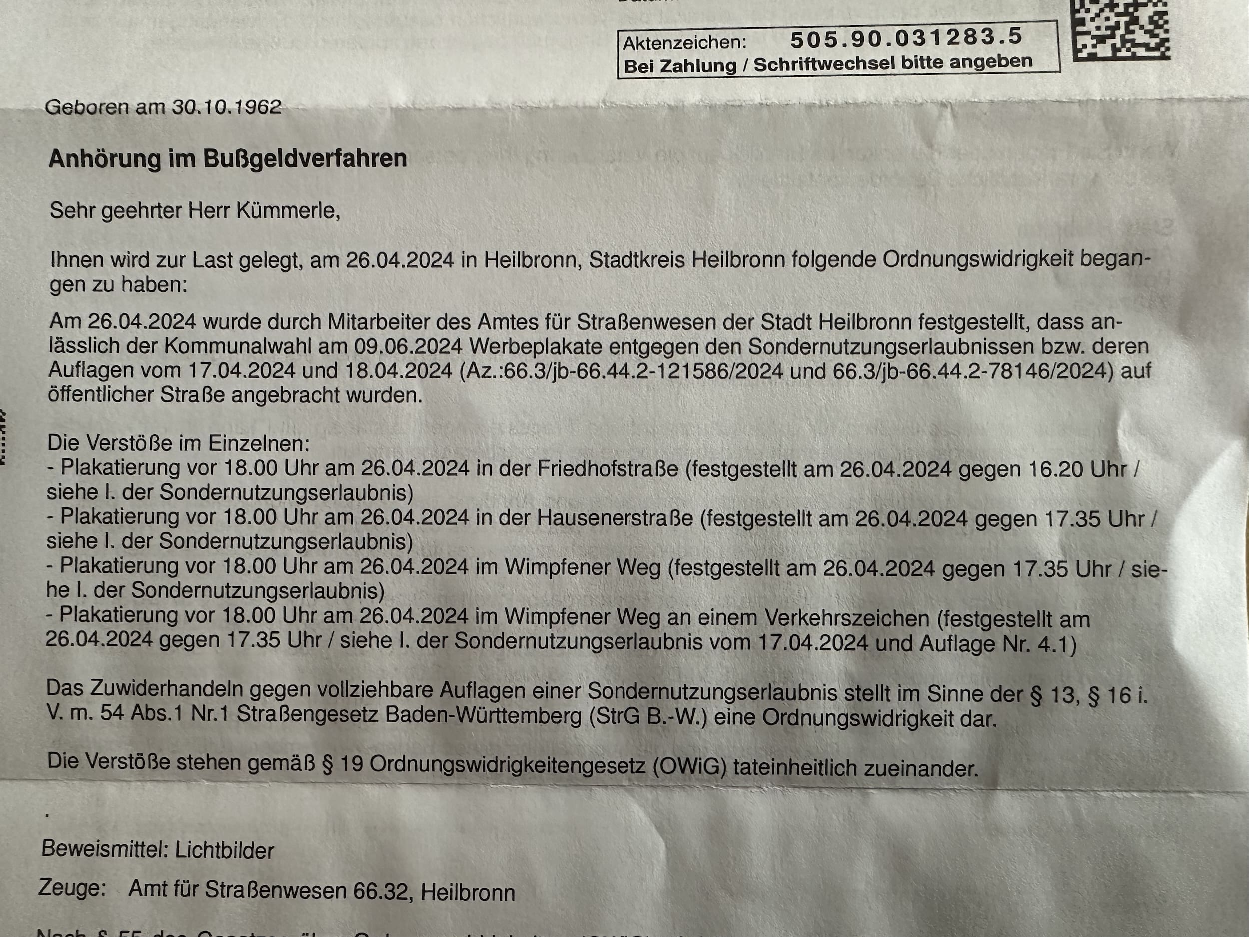 Bußgeldverfahren